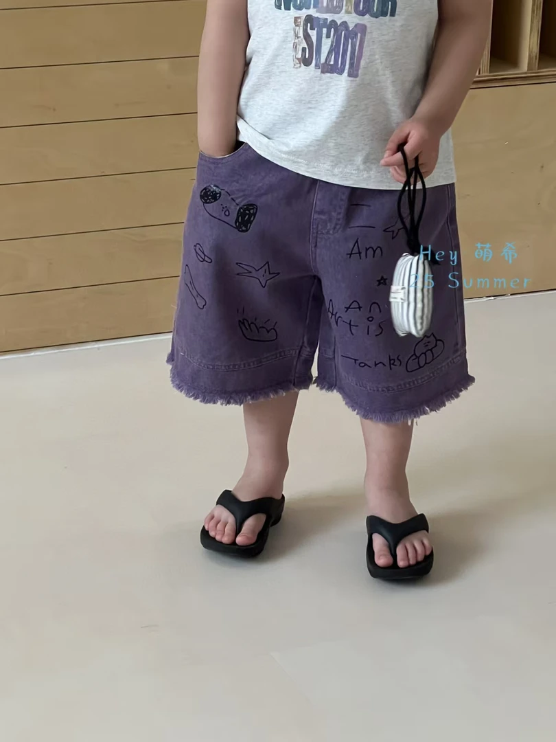 【实体品牌】2025夏款做旧工装裤韩版男童潮时尚洋气百搭夏季K6381