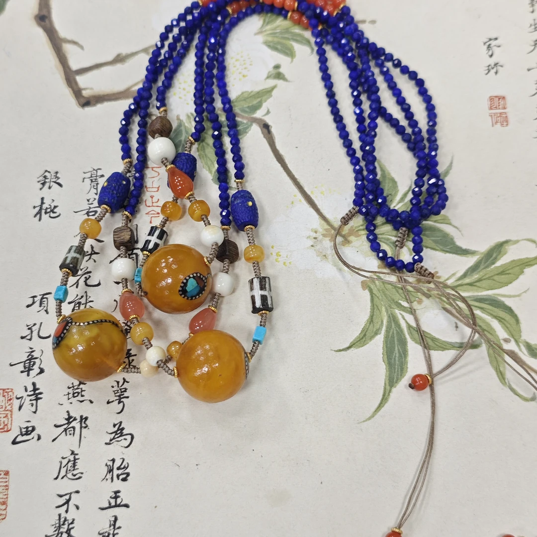 【书记甄选】天然原创青金石项链 多样性发一件 JJ4339