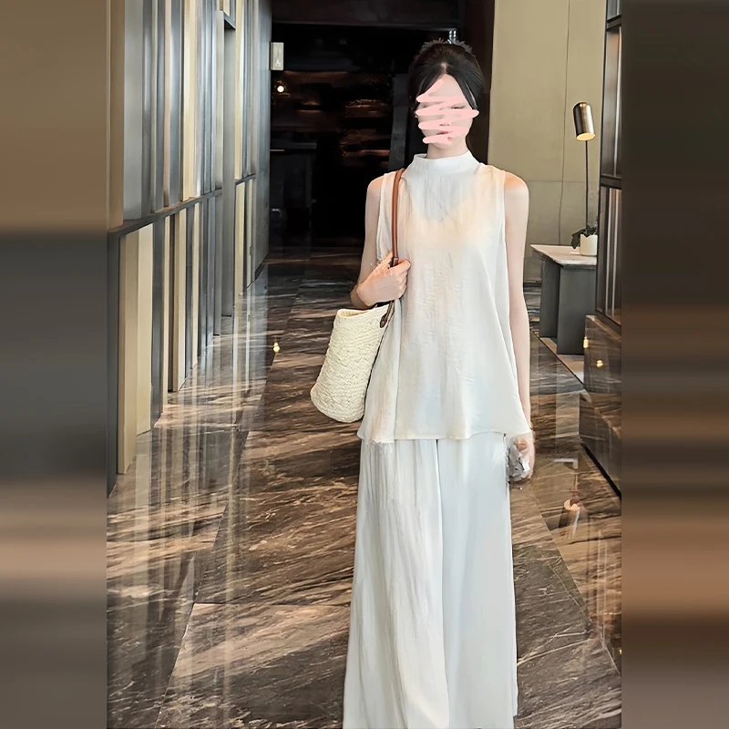 新中式国风无袖连衣裙子女夏季2025新款小个子清冷感禅意套装裙裤