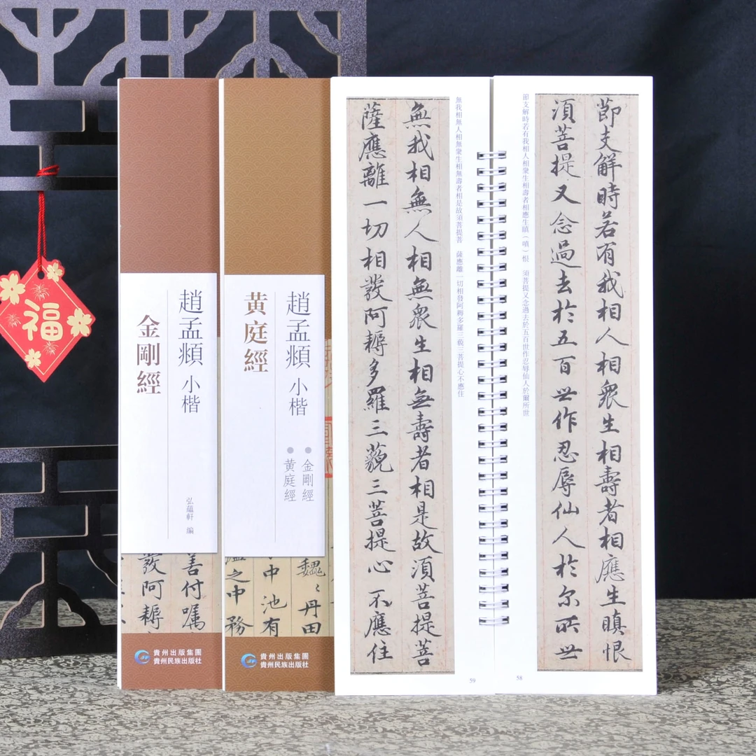 赵孟頫小楷金刚经黄庭经组合近距离临摹习字卡原色原帖旁注书法