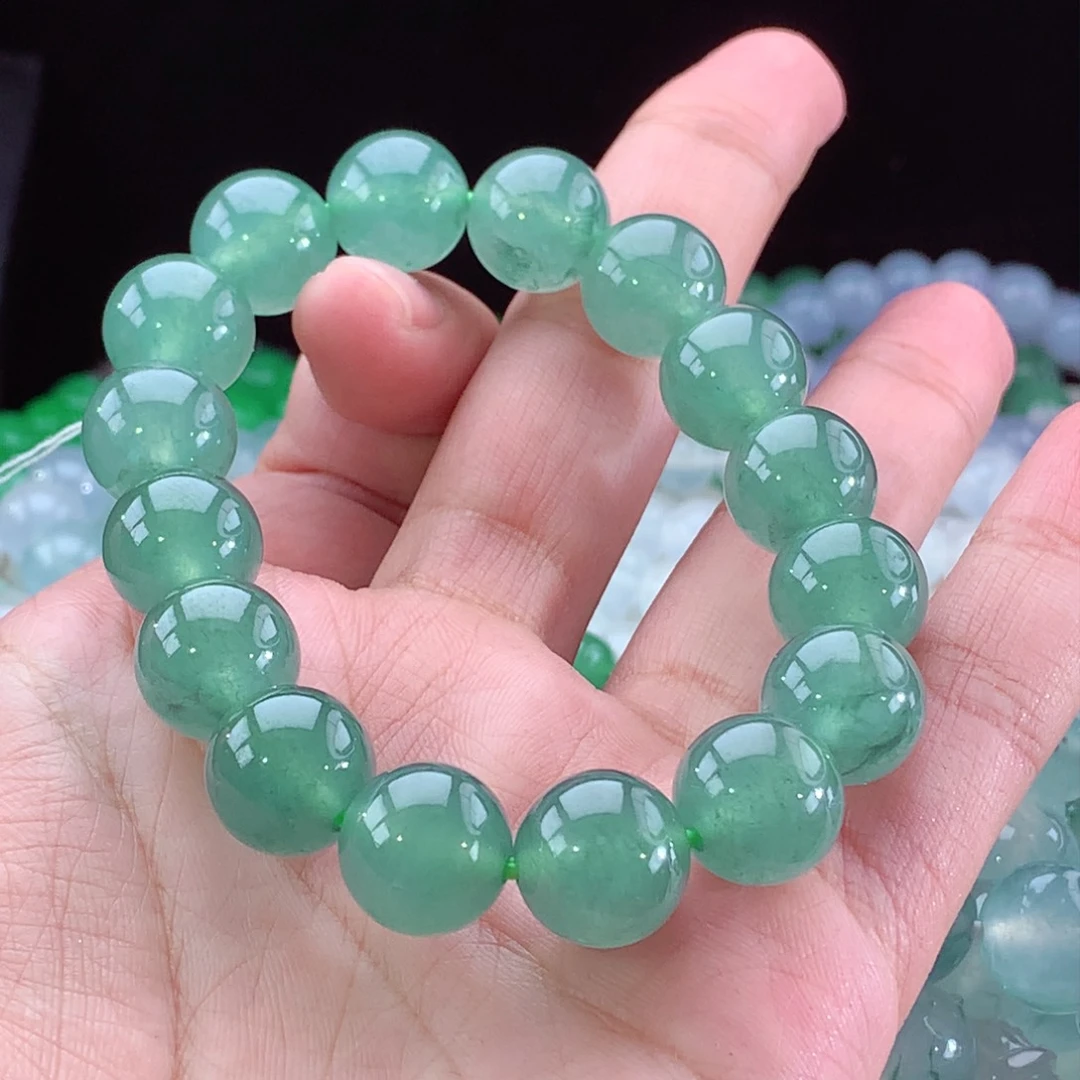 翡翠手串未镶嵌大*宙天然缅甸A货翡翠