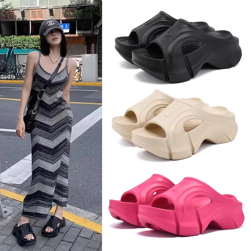 【DR官网正品】7cm超厚底拖鞋女秋季小个子增高沙滩一字凉拖鞋