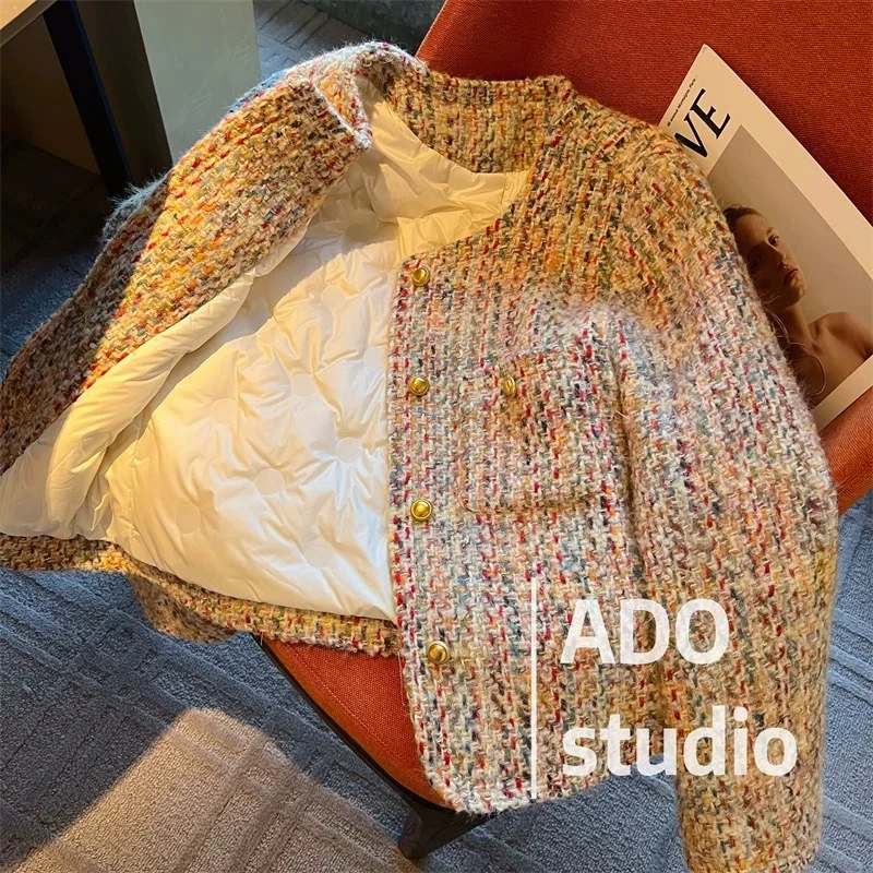 B6法式气质彩色小香风外套女秋冬新款高级感名媛设计感上衣