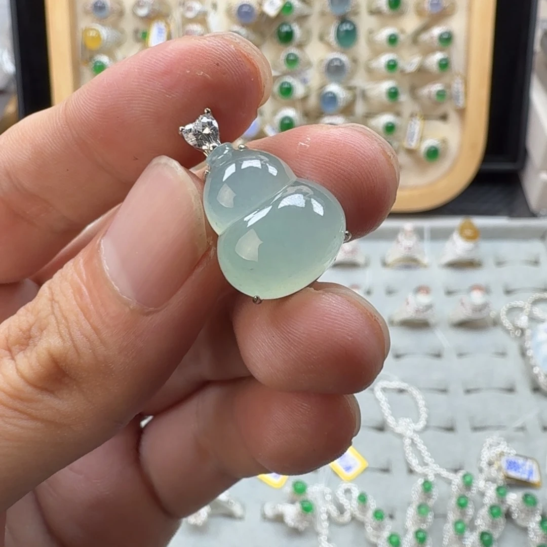 翡翠银S925镶嵌戒指天然缅甸翡翠A货