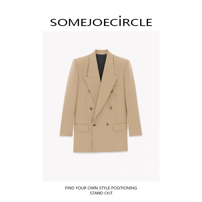 SOMEJOECIRCLE【Ys*渠道】双排扣西装外套修身西服上衣女R901