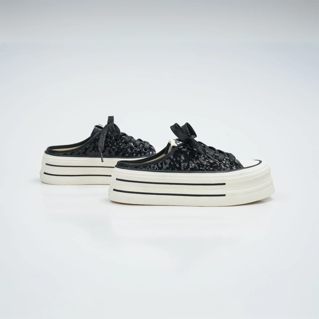 网面平底通用小香风跟夏季亮片夏款包头拖胶粘鞋外穿春夏拖鞋防滑