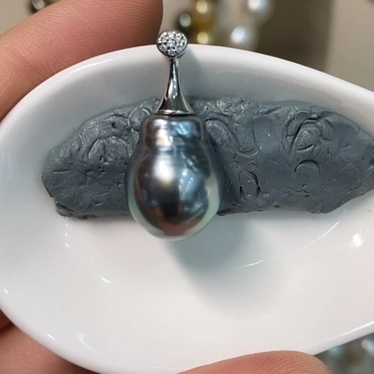 银S925镶嵌海水珍珠颈饰12.76