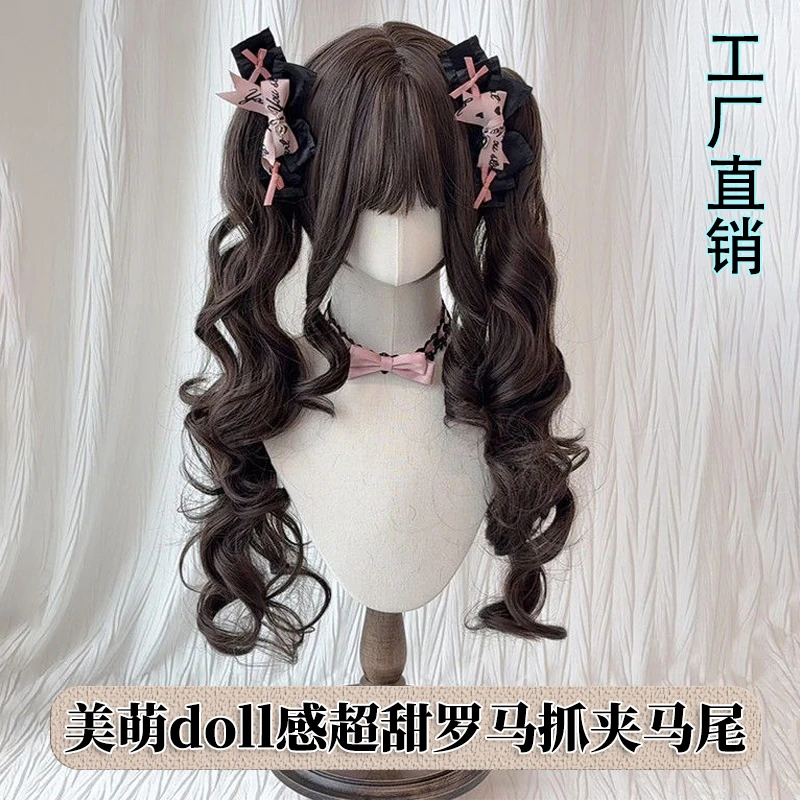 【古早姬系】许昌Lolita虎口夹双马尾假发cos二次元仿真人假发穿搭