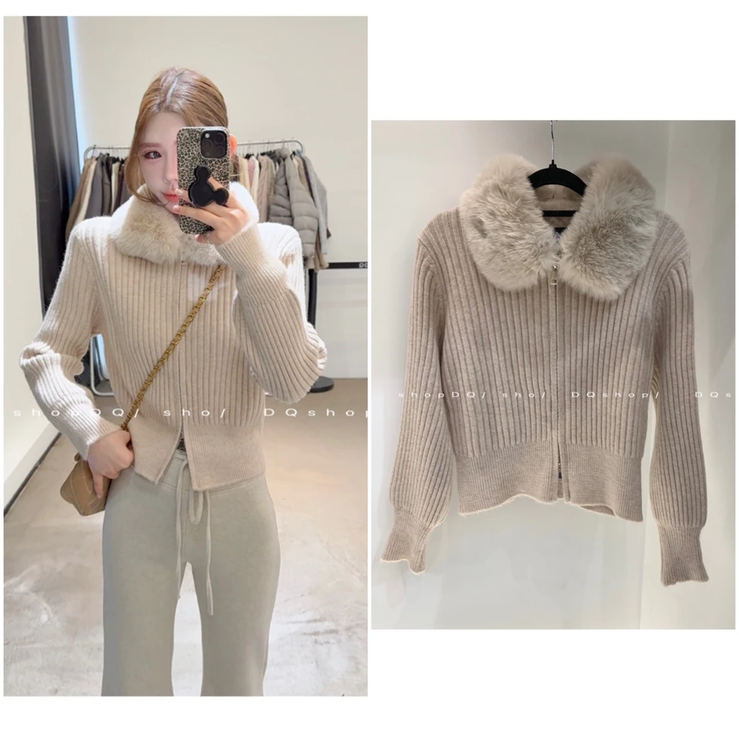 【暖暖可露丽】 毛毛领子毛衣