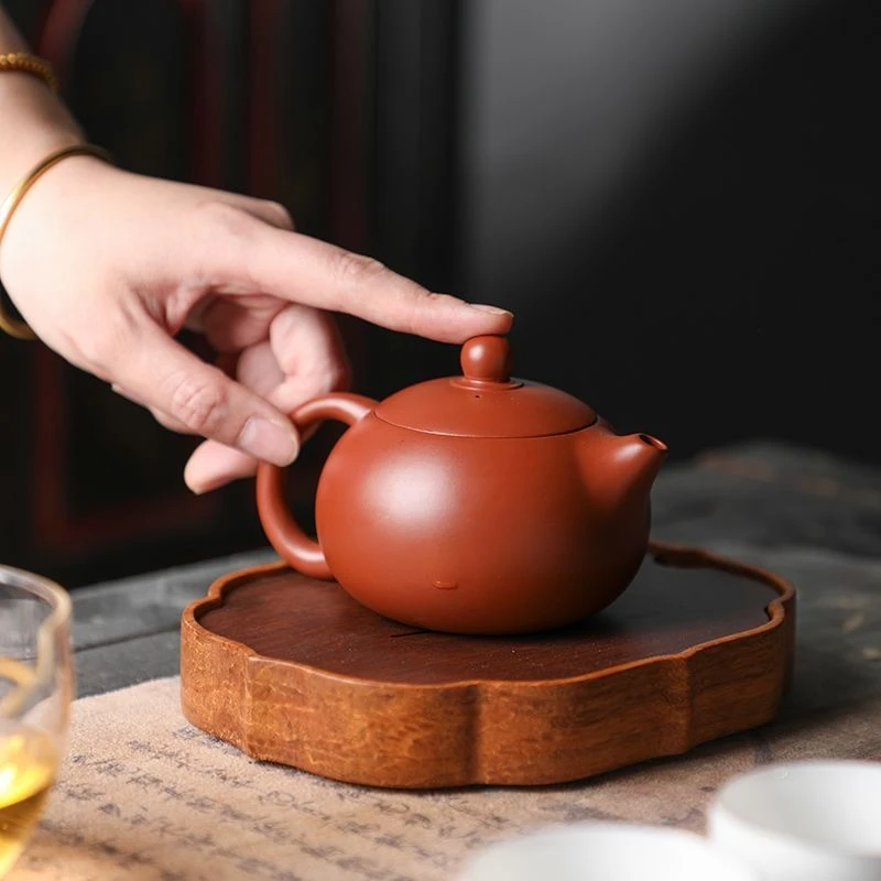 紫砂壶原矿朱泥西施壶手工茶壶300ml（一壶4杯）