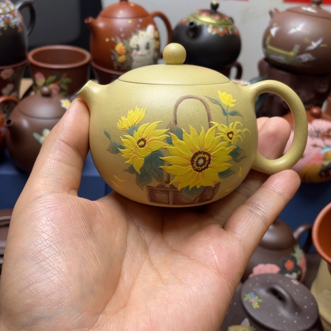 山***长茶杯紫泥紫砂茶壶180cc