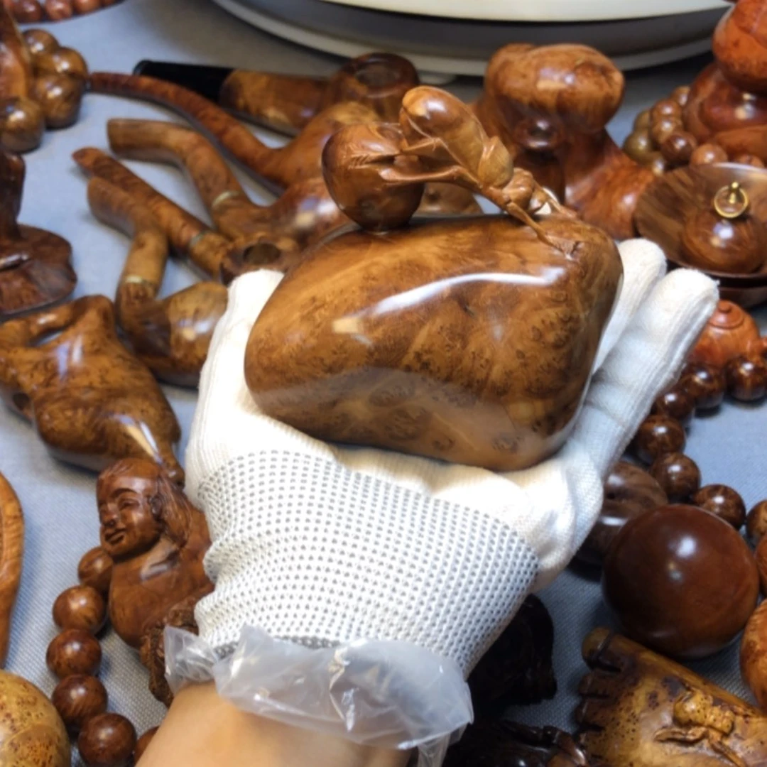 【闪购商品】木麻梨疙瘩火琉璃手把件