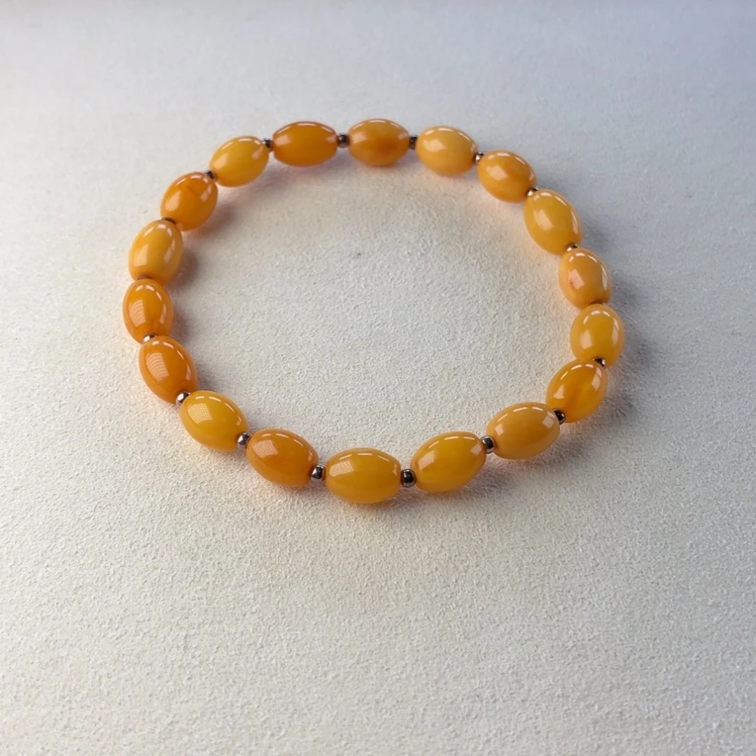 裸石琥珀未镶嵌米珠手串
