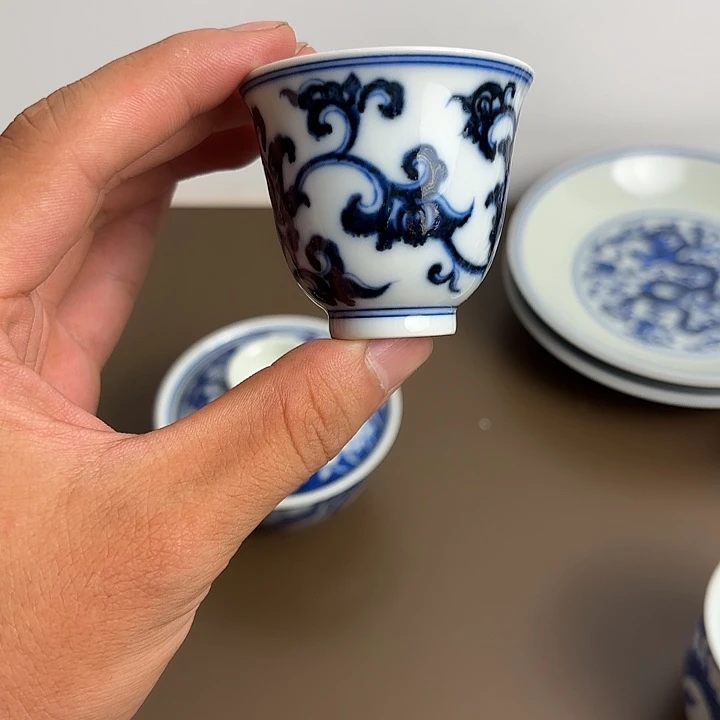 饮***源摆件景德镇柴窑杯杯