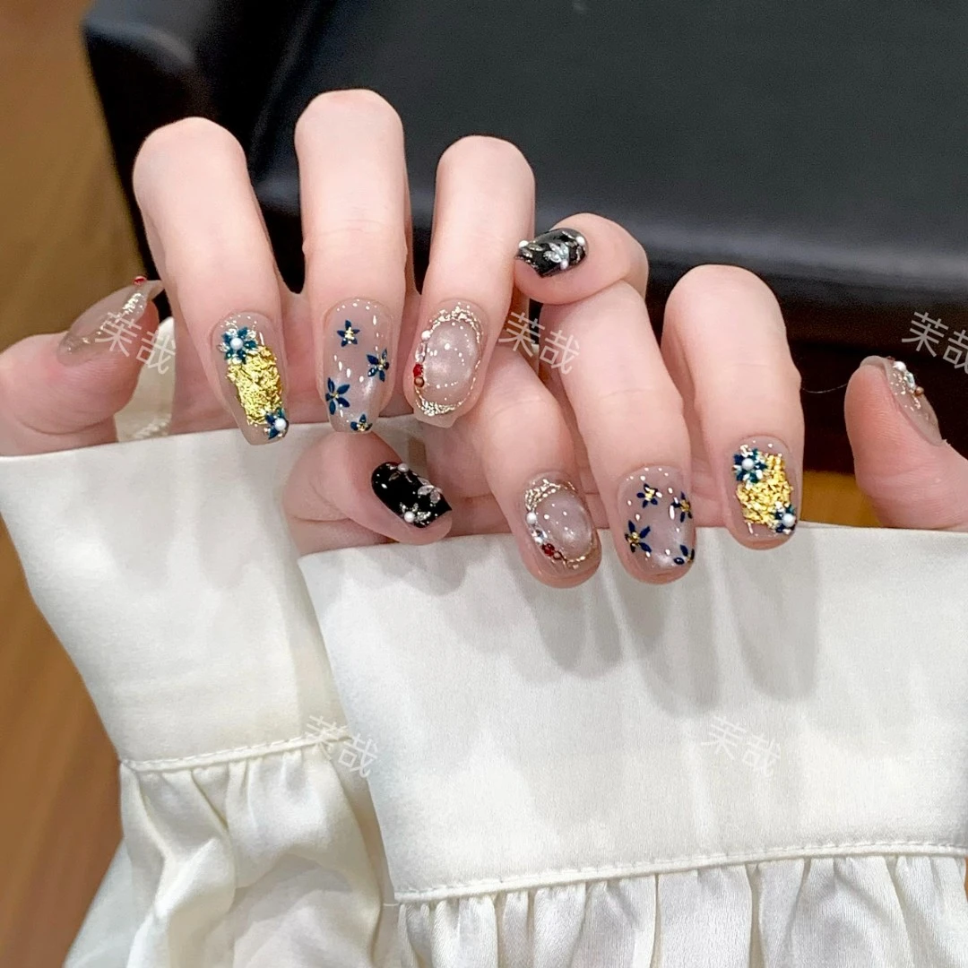 茉哉现货【昭和】纯手工定制美甲拆卸穿戴甲A3930