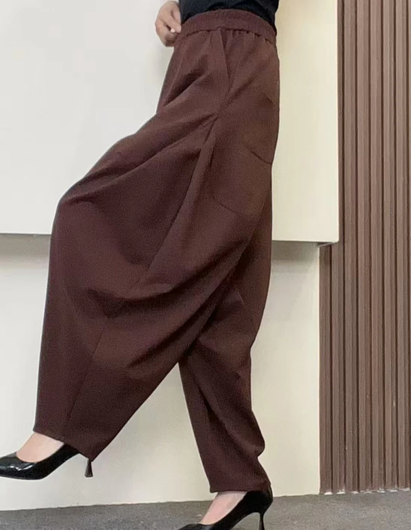 #5103早秋新款纯色大码休闲宽松洋气显瘦百搭气质哈伦裤