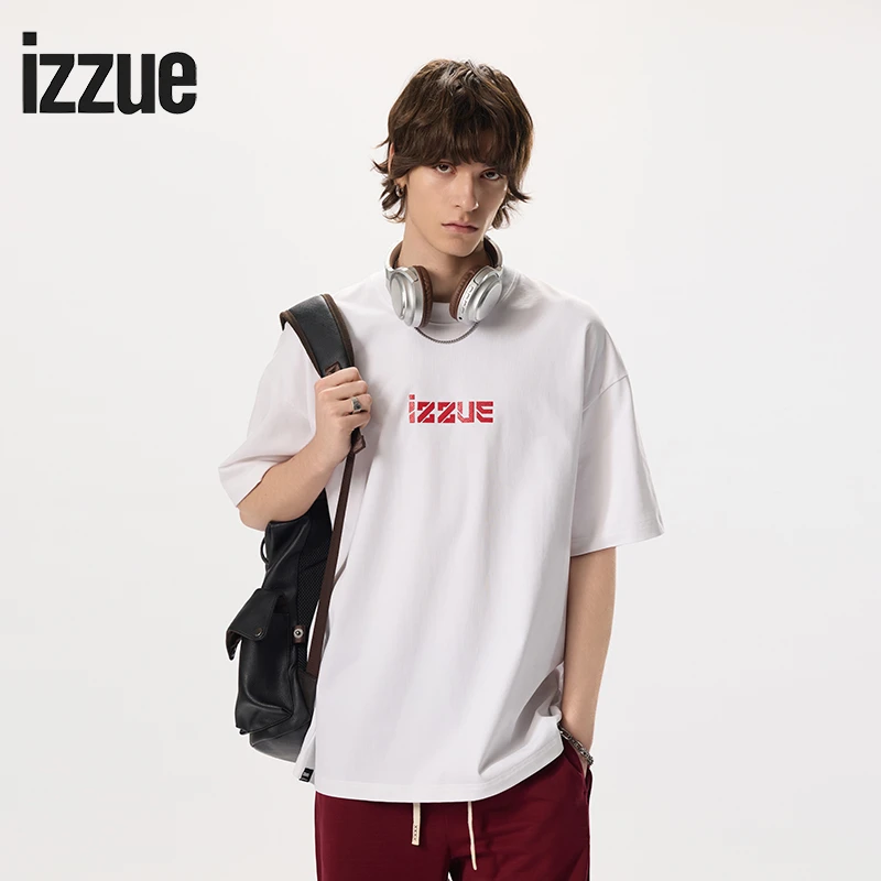 it.izzue短袖男t恤潮牌百搭原创印花夏季爆款纯棉重磅废土风男装