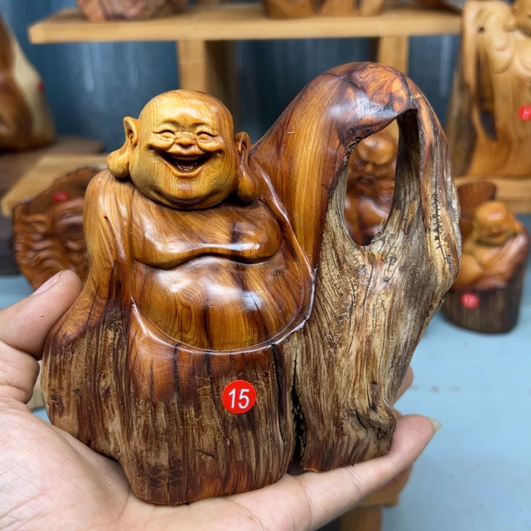 周***木崖柏木摆件手把件，