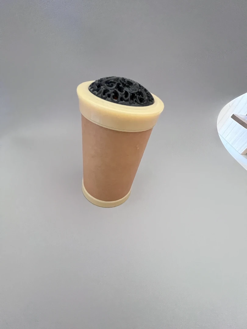老葫芦皮蝈蝈罐竹胆牛角蒙心 尺寸5.5*11