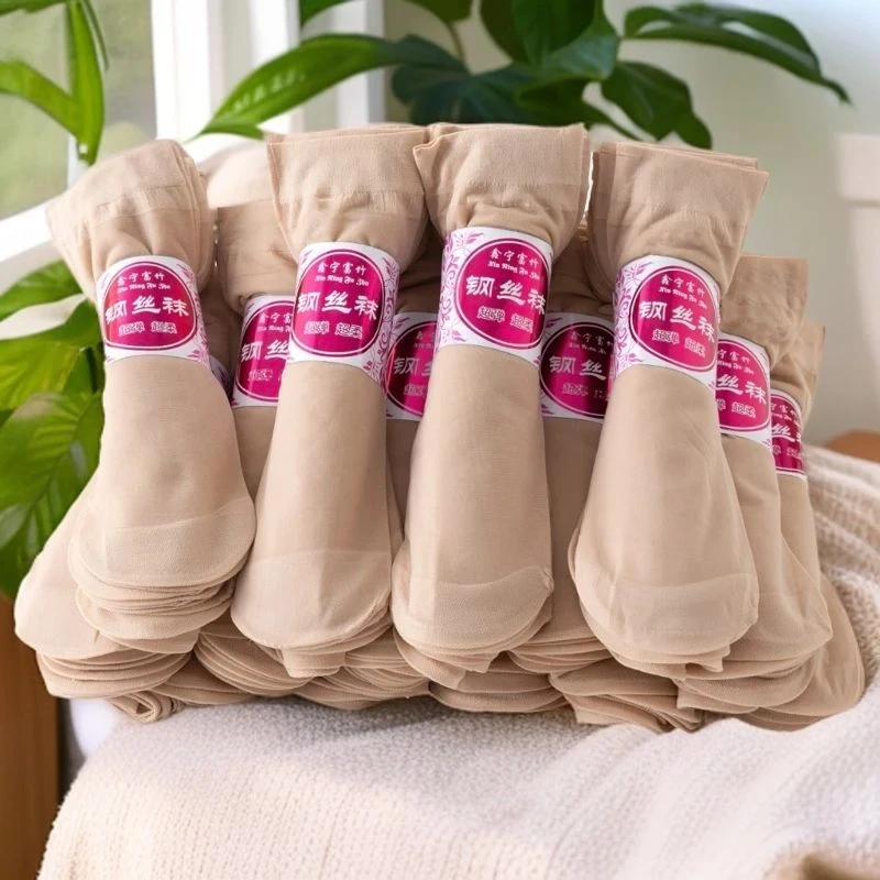 女超薄款夏季透气短丝袜防勾丝水晶袜棉底钢丝袜肉色袜子女士短袜