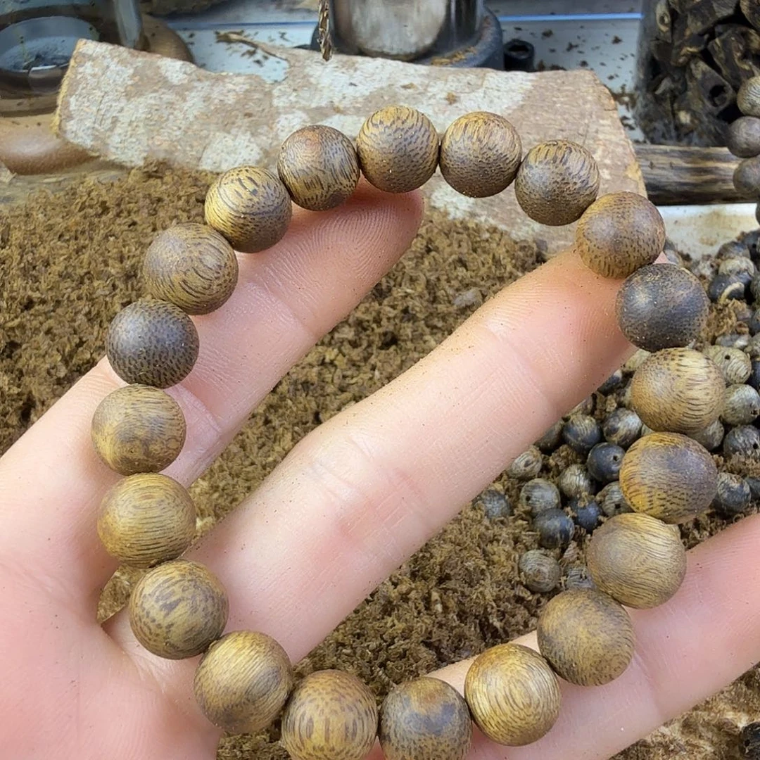 *****沉香奇楠沉香碎屑1.0圆珠单圈7克➕