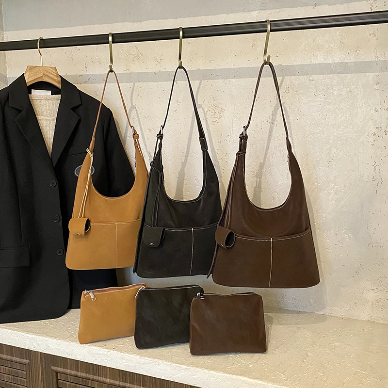 托特包大容量包包女时尚软皮简约百搭大包大学生斜挎通勤包单肩