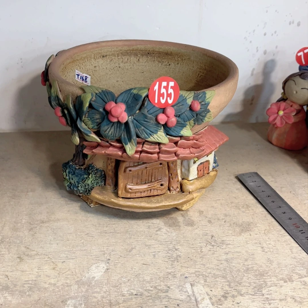 陶瓷晨*微瑕155 号陶然花盆