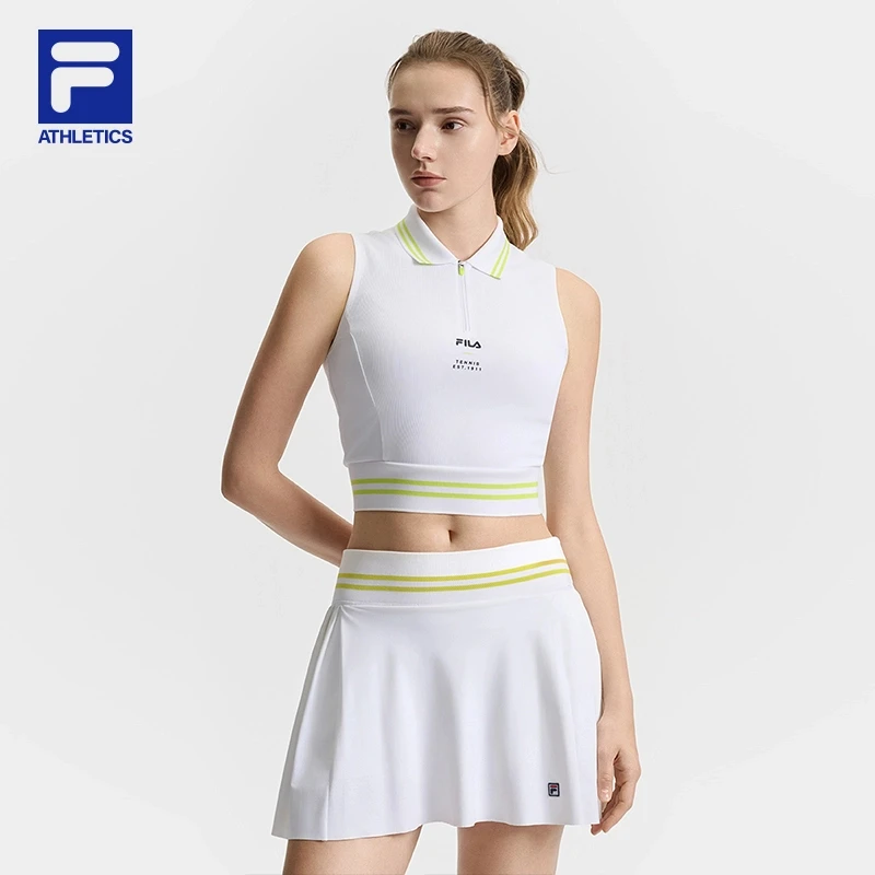 Fila/斐乐2025年夏季新款女户外运动复古网球针织背心A11W523126F