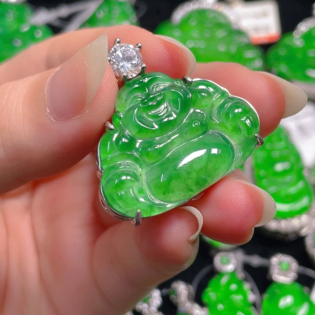 翡翠银S925镶嵌吊坠(不含链)