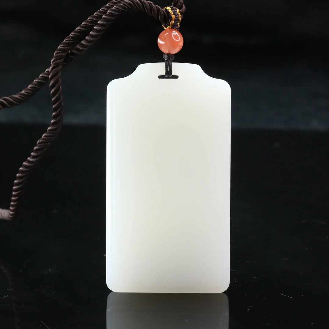 21和田玉羊脂白无事牌/600406上海嘉禾拍卖