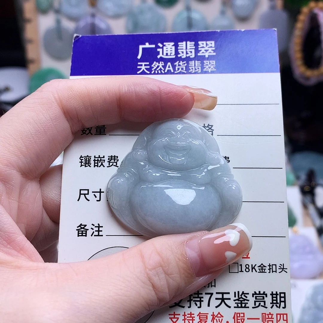 翡翠未镶嵌颈饰佛公37