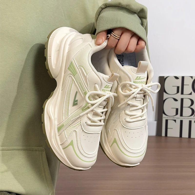 回力爆款抹茶绿透气情侣运动鞋2026男女同款新款增高老爹鞋