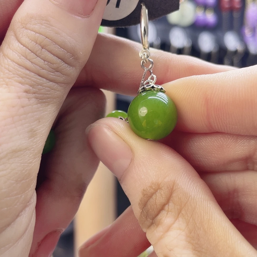 玛瑙/玉髓银S925镶嵌耳环