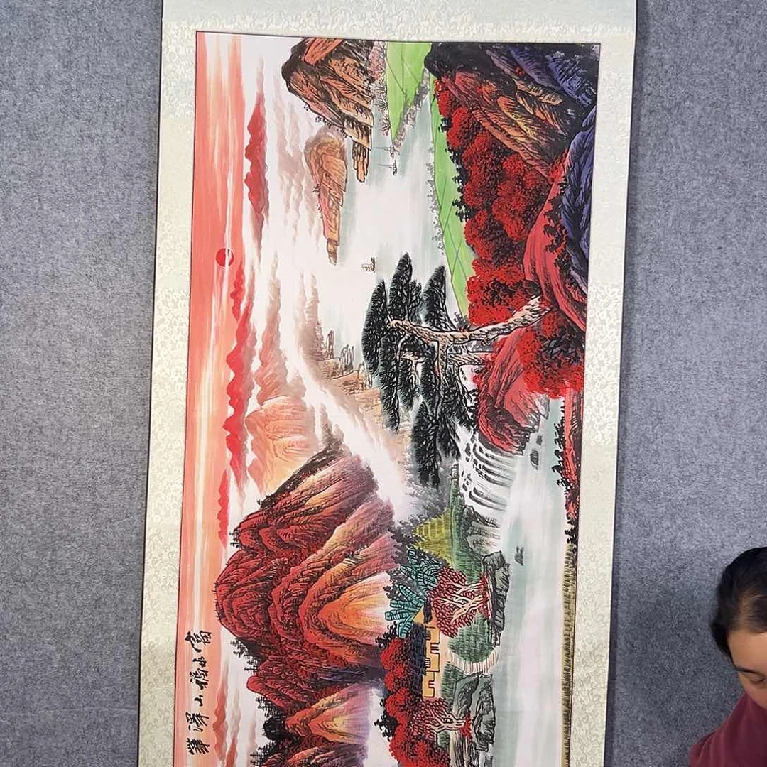 国画840 牡丹之花之叶的颜色与花色