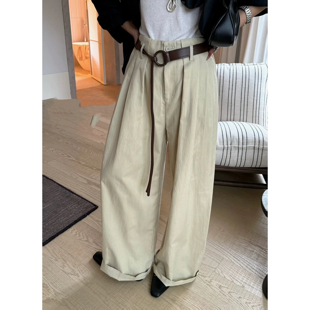 秋季氛围 垂坠感慵懒风裤子 0002