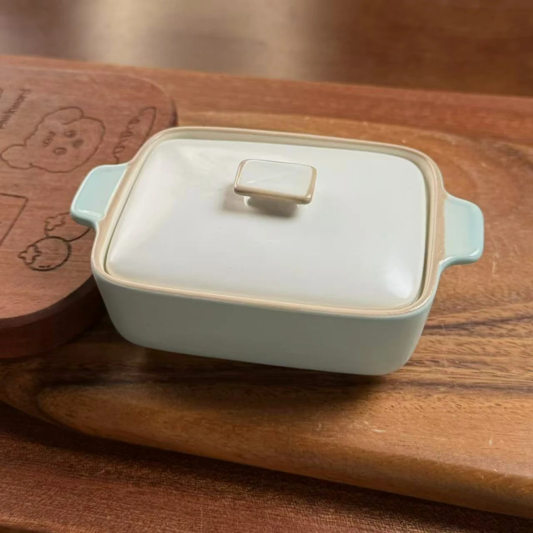 w336 夏日清新感炖盅长方形可爱调料碗 微瑕 凑满20发货