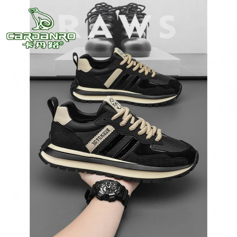 卡丹路男鞋秋冬新款男士潮牌高级感休闲运动鞋厚底阿甘鞋老爹潮鞋