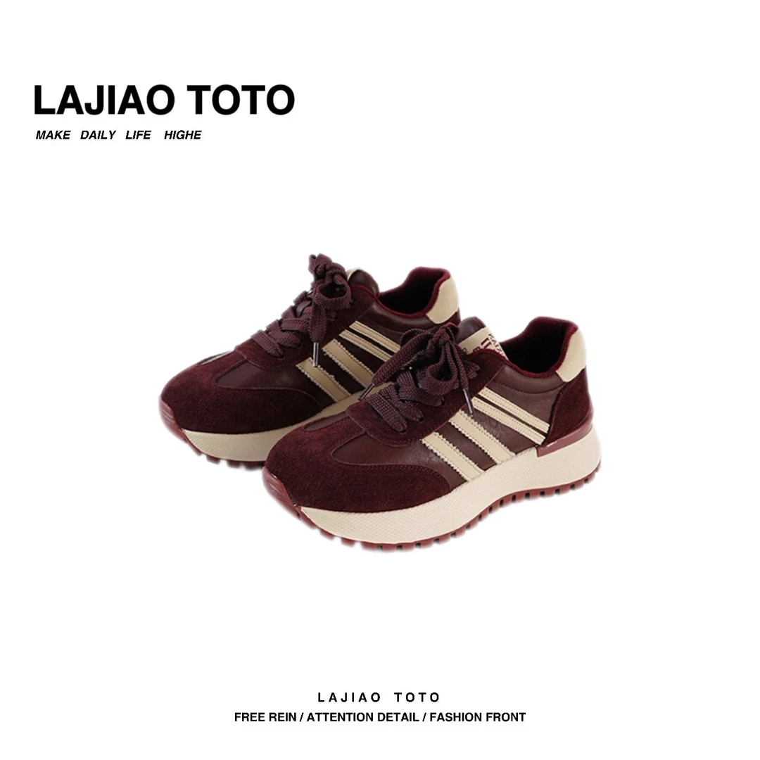 LAJIAO TOTO【休闲运动】百搭潮流透气系带加绒运动休闲鞋#2999