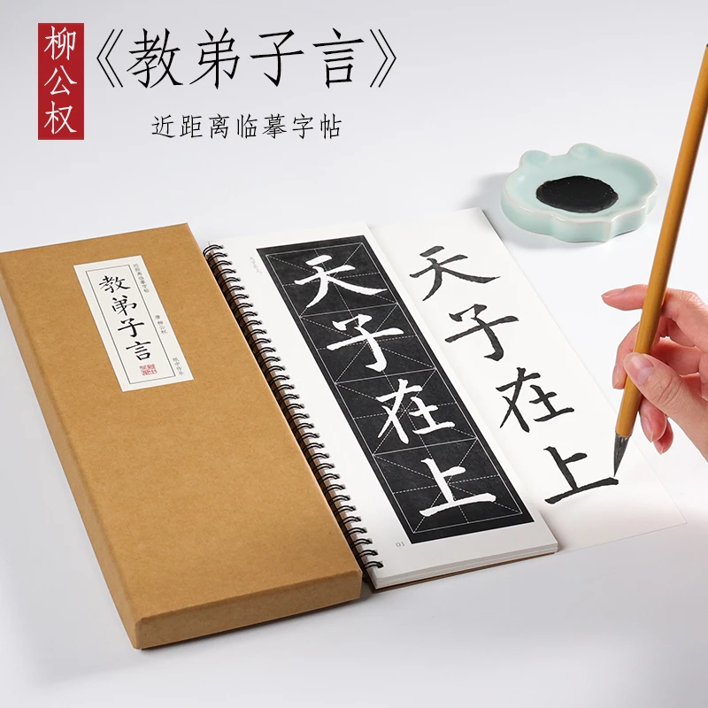 唐 柳公权 楷书《教弟子言》米字格柳体楷书字帖毛笔书法近距离字卡