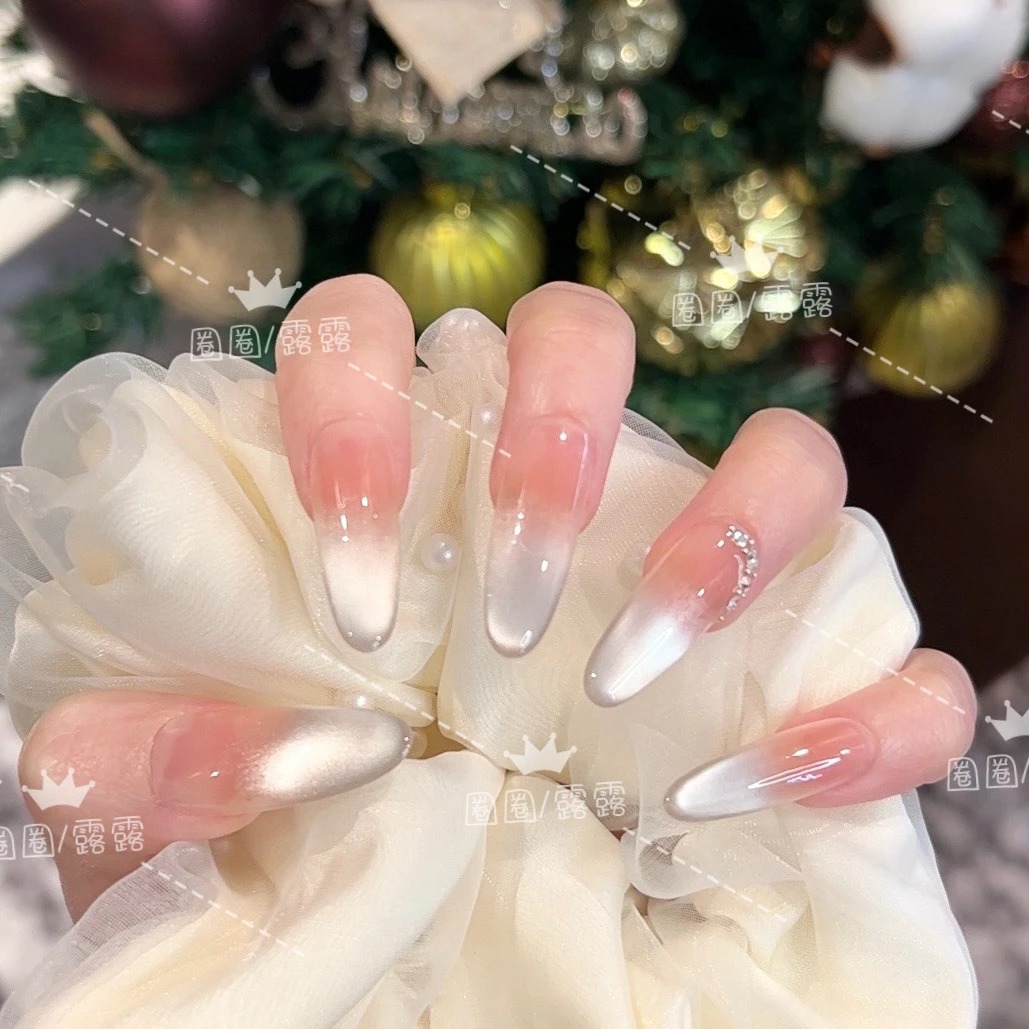 【月光精灵】纯手工穿戴甲高级轻奢穿戴式美甲贴长款显白百搭美甲