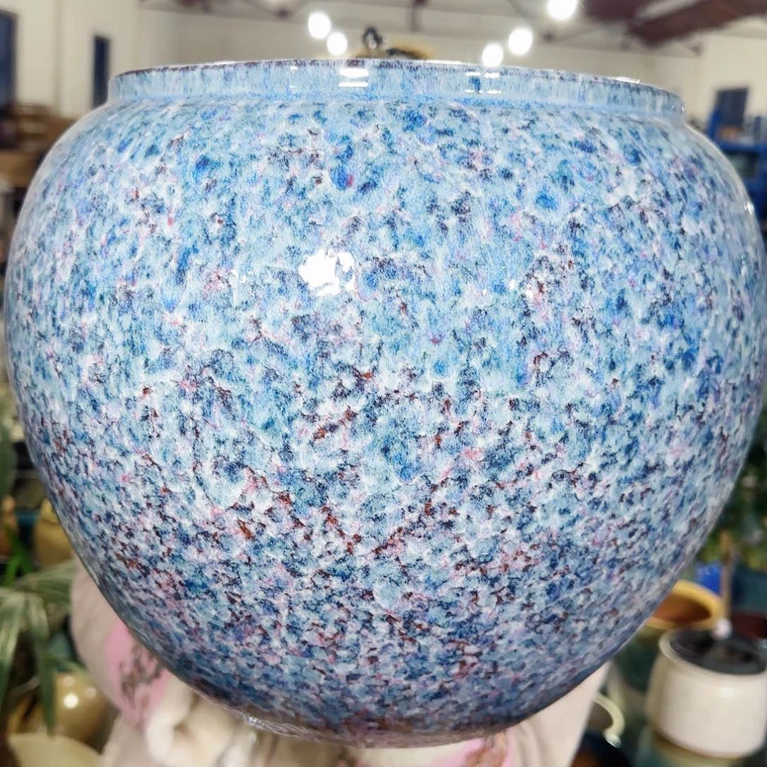 紫砂花盆高27口23