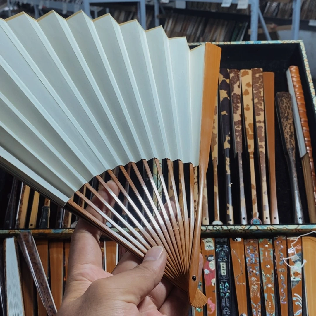 扇子全老合青纯手工