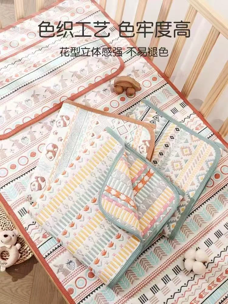 新生儿六层纱布软凉席四季款纯棉软席夏季吸汗透气幼儿园拼接床单