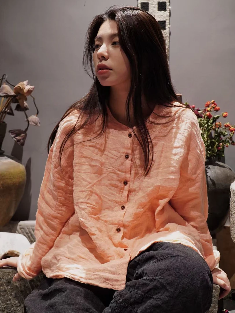 AS3745胭絮-设计师新款双面穿开衫上衣