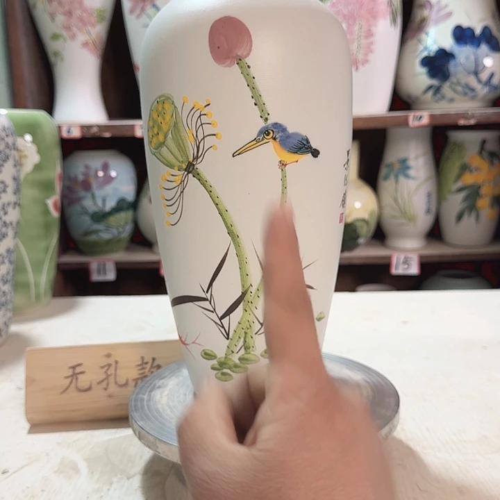 陶大萝卜莲子催鸟陶瓷