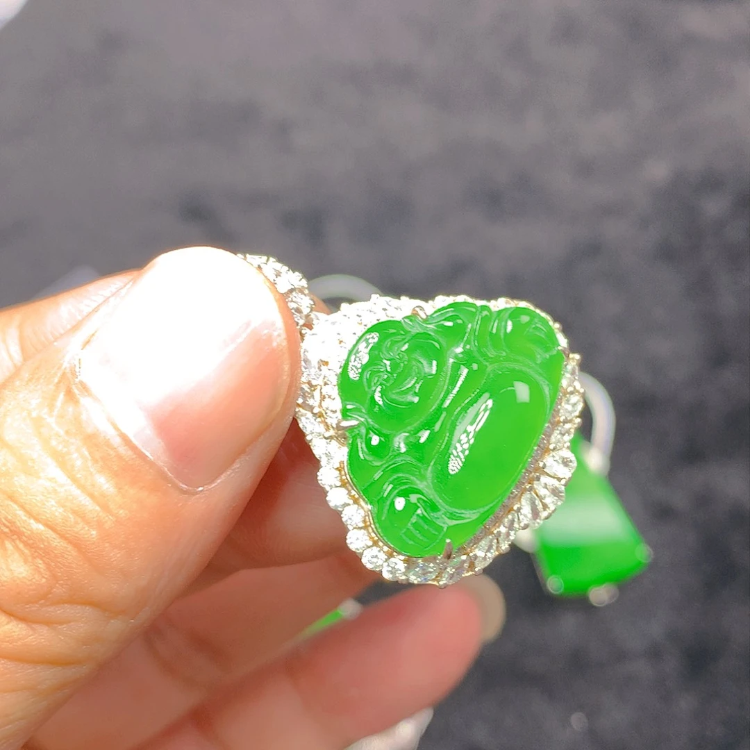 颈饰银S925镶嵌翡翠