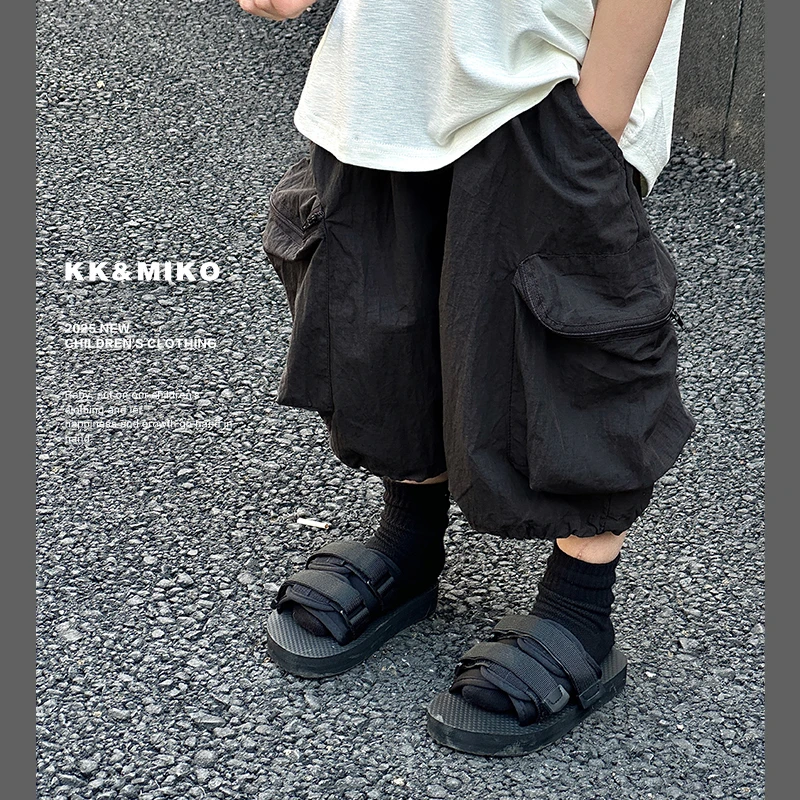 KK&MIKO「自由」日系童装大口袋五分/七分裤潮酷休闲工装裤KK91
