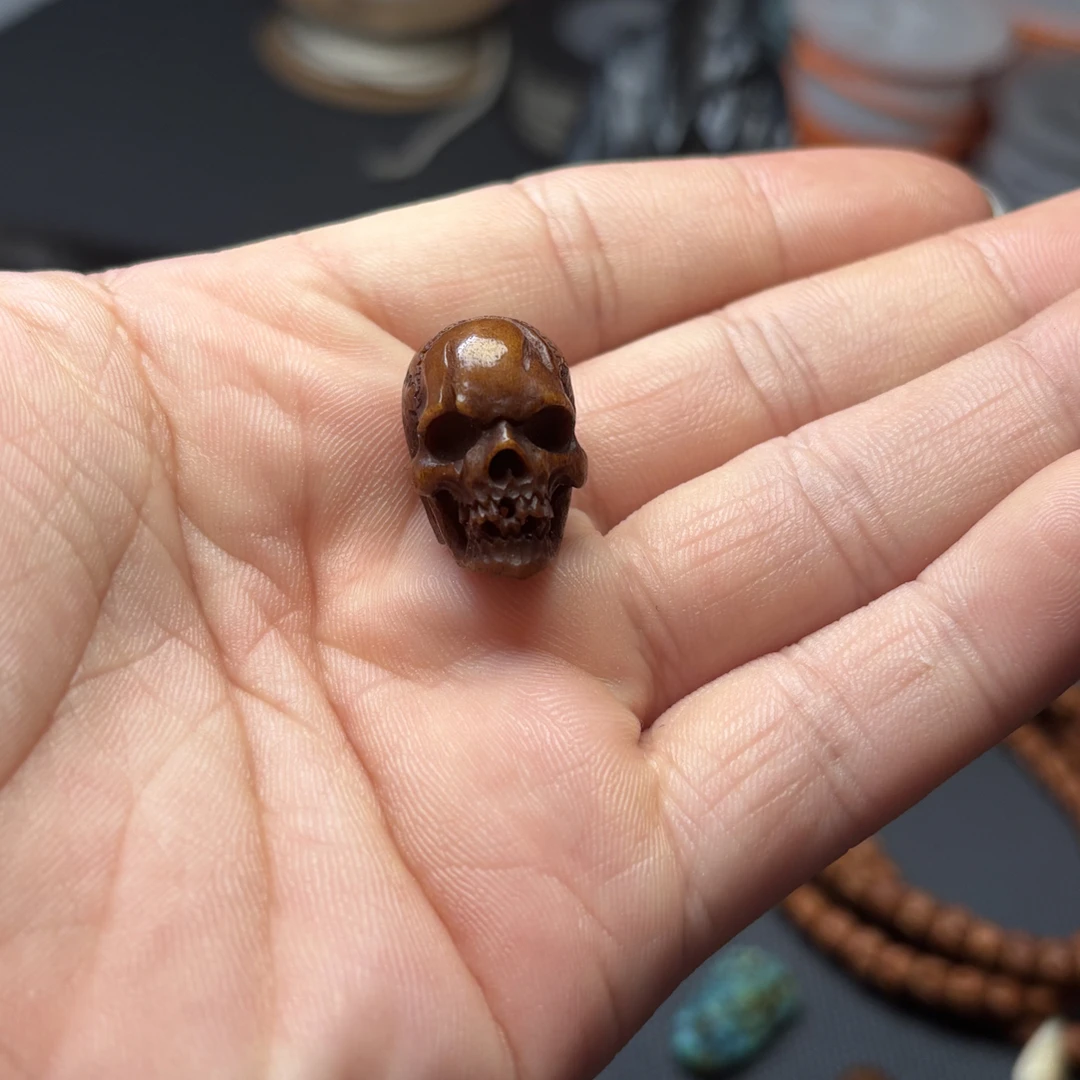 鹿角雕刻骷髅手工制作三通