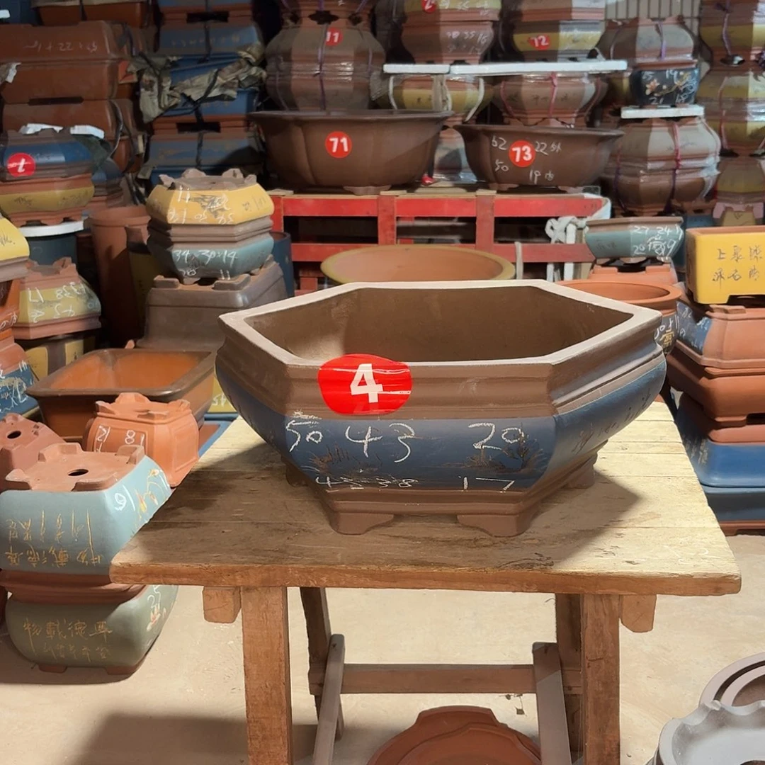 紫砂紫砂花盆大六方一个