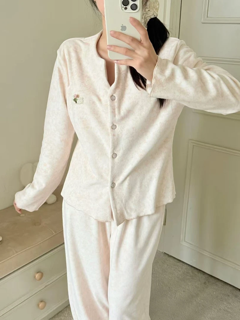 【海岛绒】睡衣女款秋冬季2025新款春秋款长袖保暖家居服套装